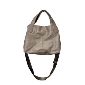 Fossil gray leather shoulder bag